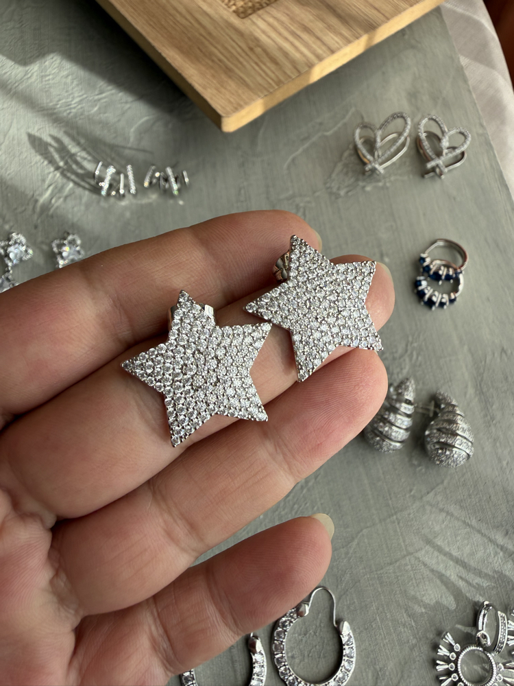 Zirkon Taşlı Büyük Yıldız Xuping Küpe