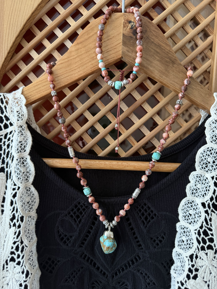 Unisex Nomad Soul Kolye/Bileklik (Kuvars/Turkuaz)
