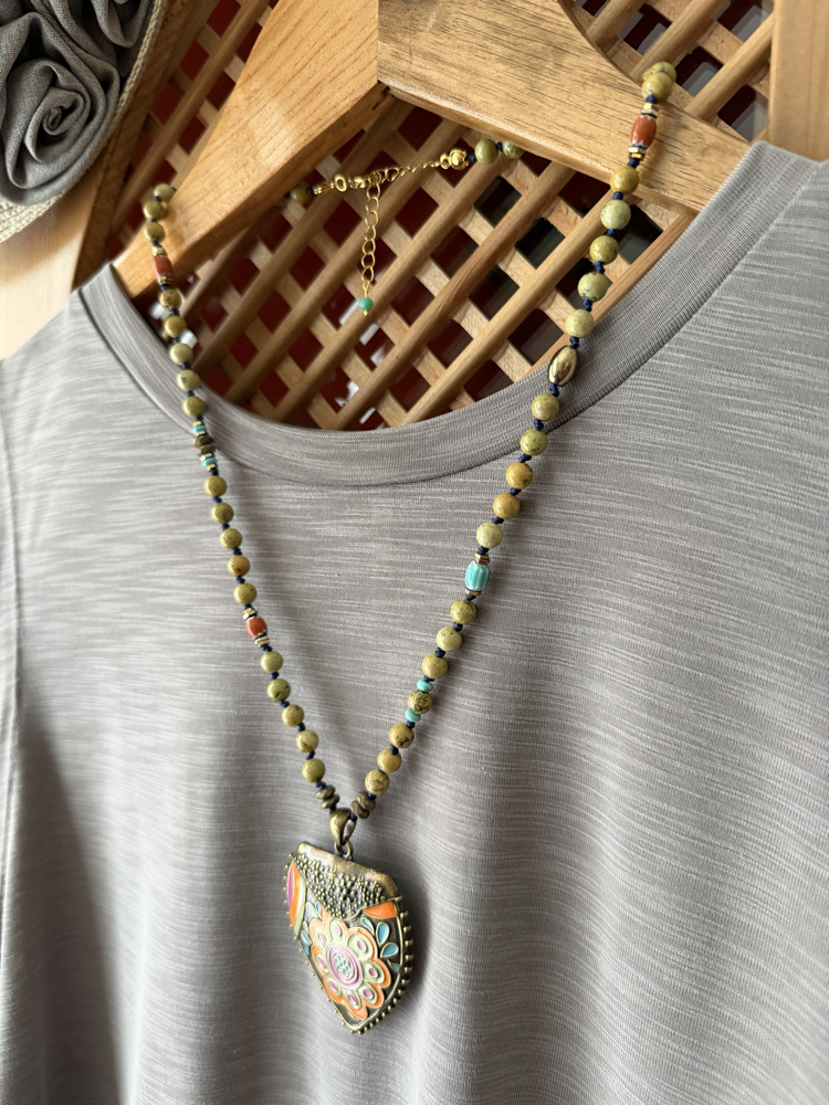 Perran Kolye (Odun Jasper/Turkuaz) 