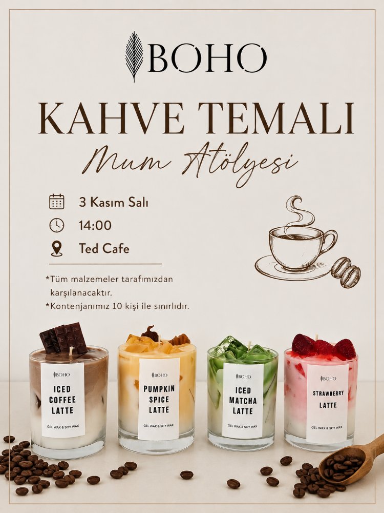 3 Kasım Ted Kantin Kafe Mum Atölyesi
