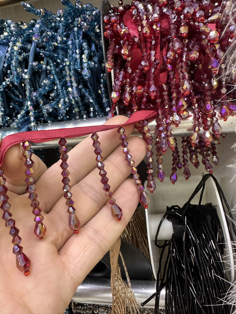 Bordo Şaçak 5 cm kristal