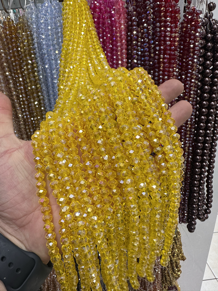 8 MM Kristal Şeffaf Limon Janjanlı (AB) Boncuk