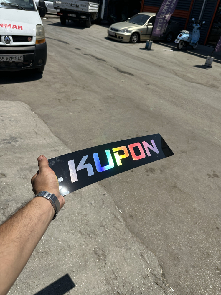Dekor plaka siyah üzeri hologram kupon