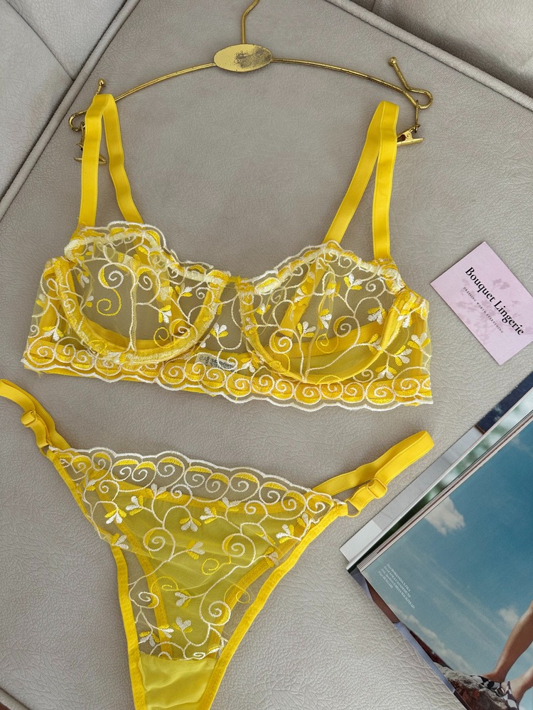 Sarı Bra Set