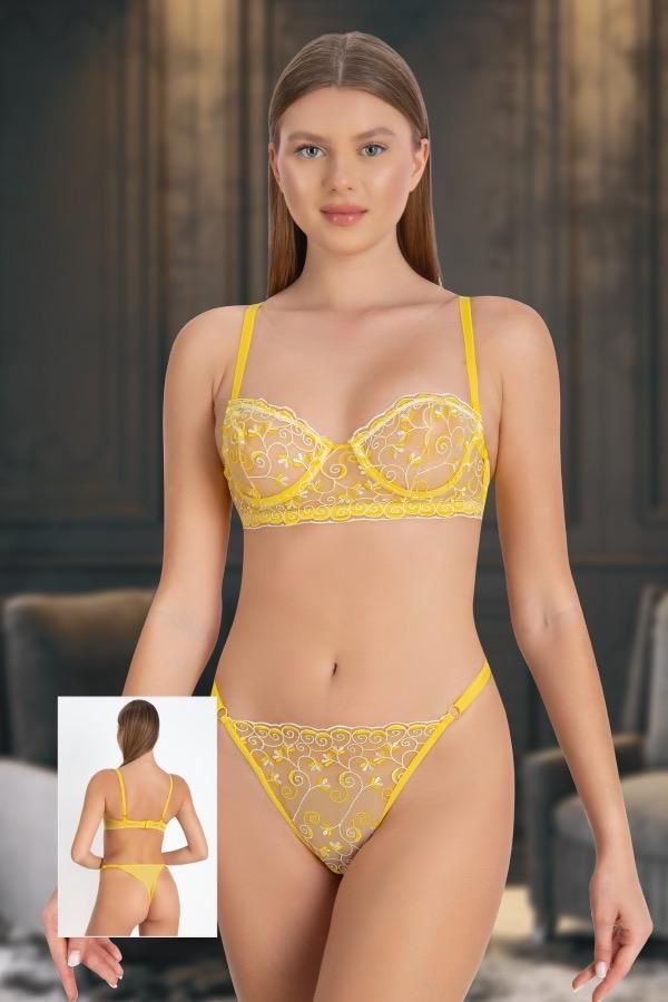 Sarı Bra Set