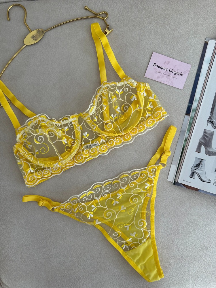 Sarı Bra Set