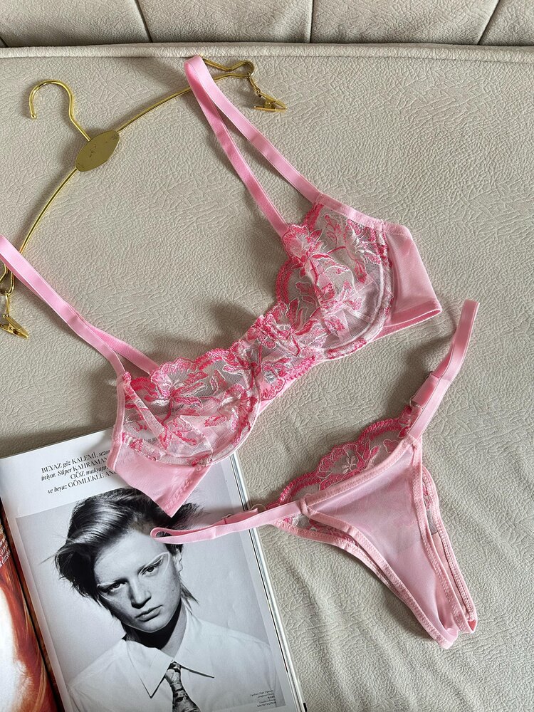 Pembe Bralet Takımı