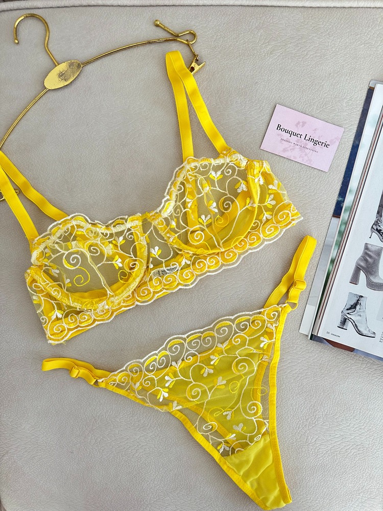 Sarı Bra Set