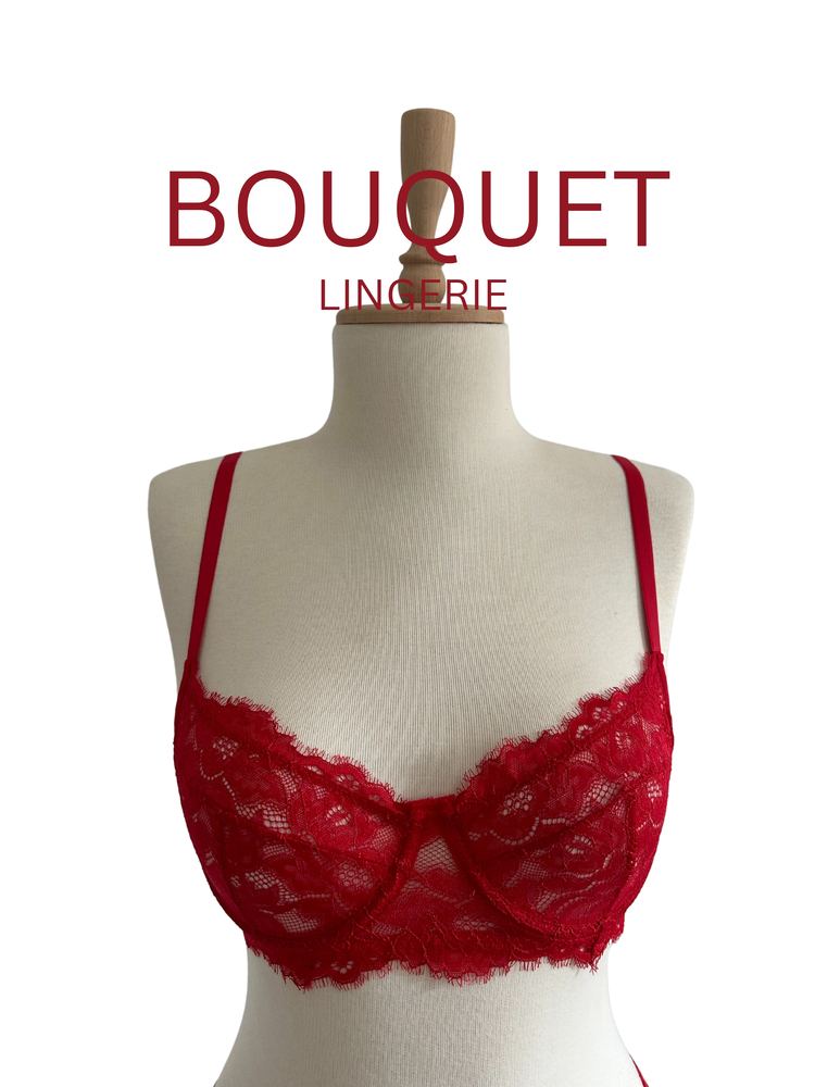 Kırmızı Dantel Detaylı Bralet Takımı 