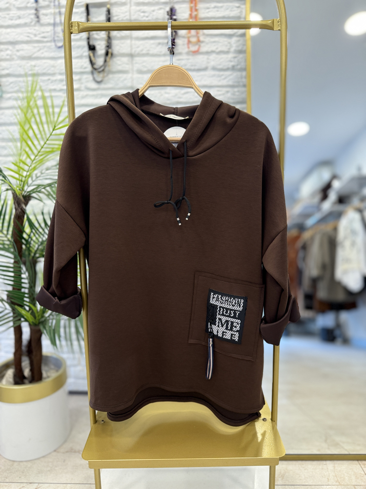 Scuba Kumaş Kapüşonlu İthal Spor Sweatshirt