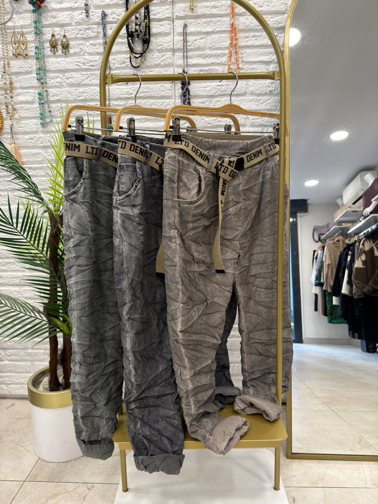 Kemerli İthal Pantolon 