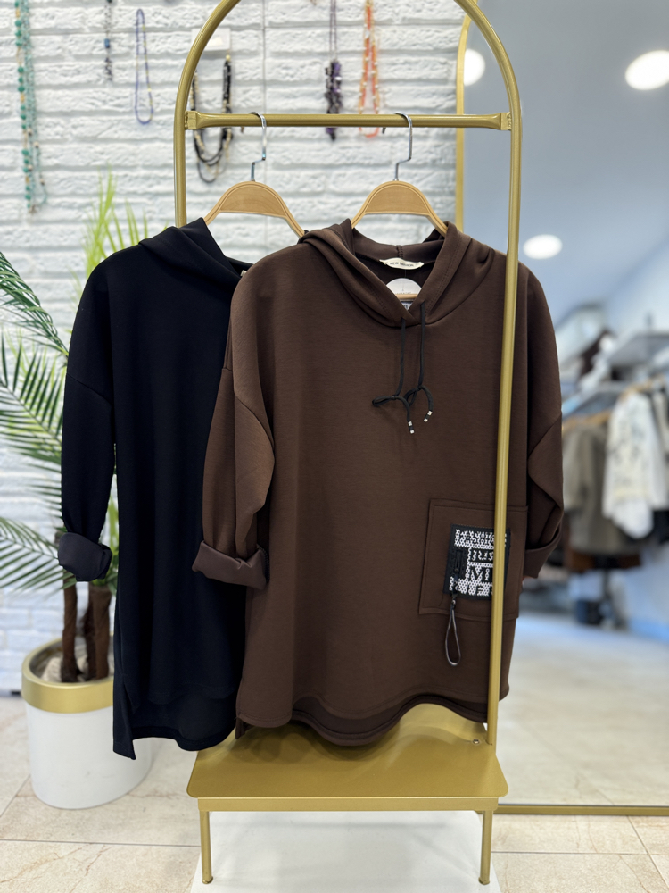 Scuba Kumaş Kapüşonlu İthal Spor Sweatshirt