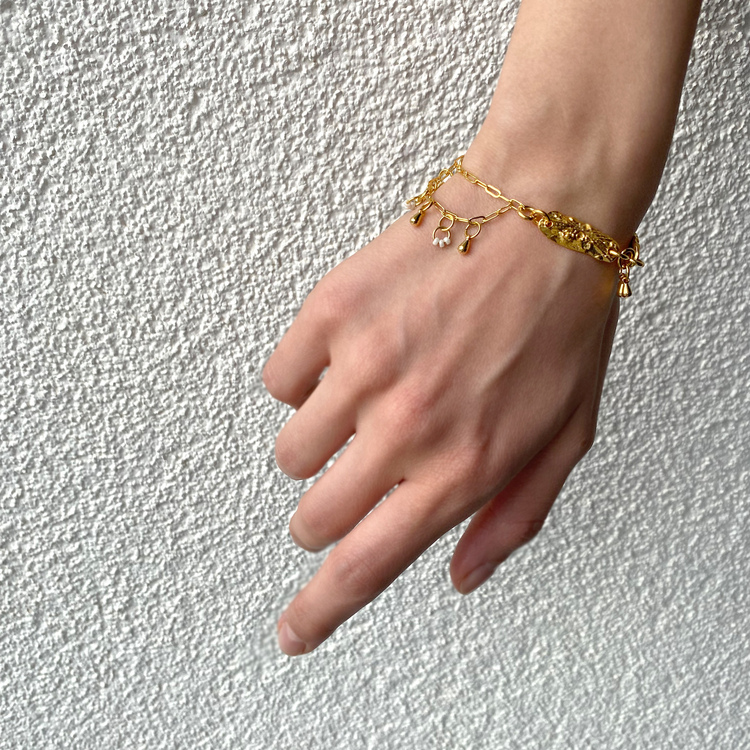 Brambuta Enuma Bileklik Gold - Beyaz