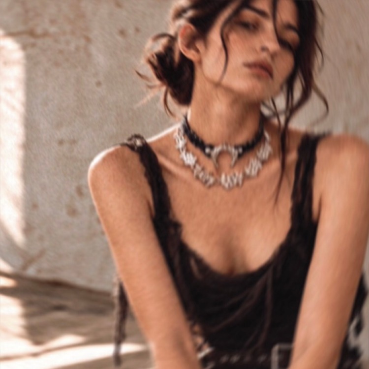 Brambuta Okheia Choker Siyah - Gümüş