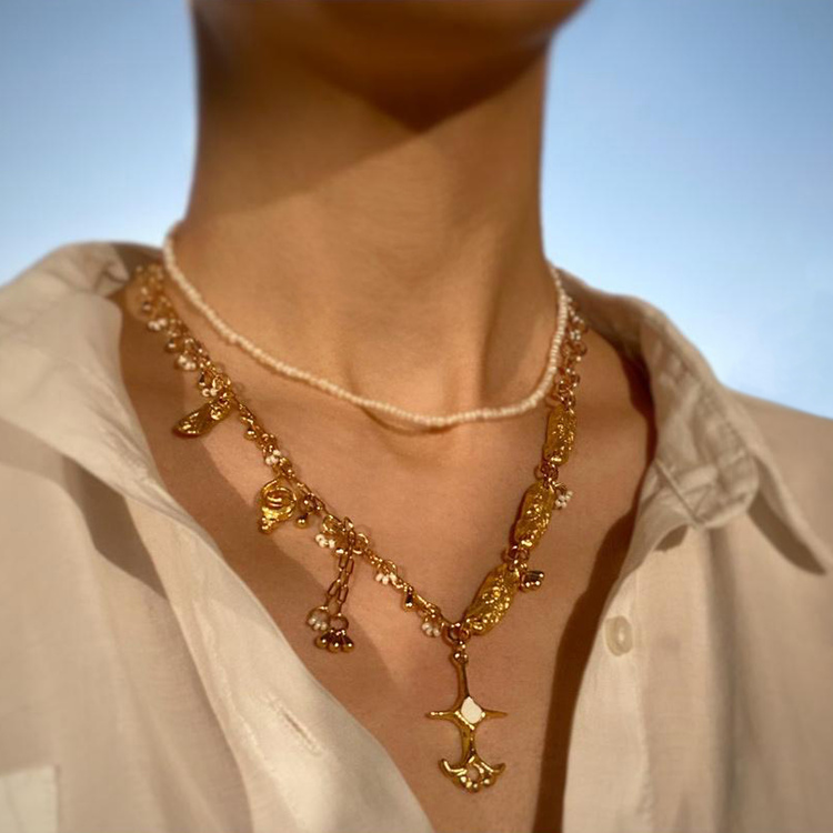 Brambuta Enuma Kolye - Gold Beyaz
