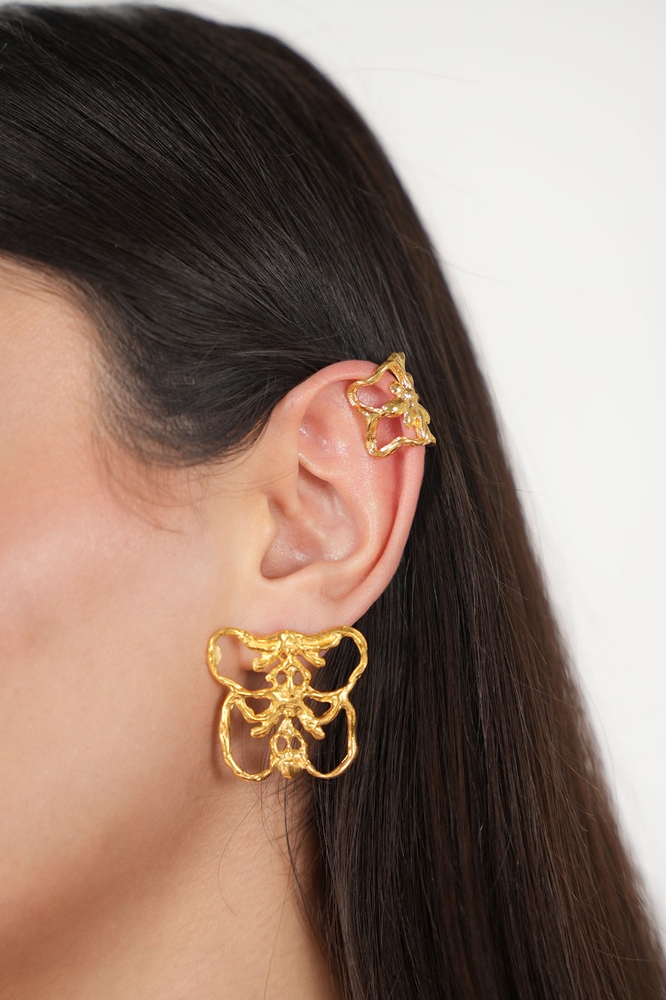Nanshe Earcuff Kıkırdak Küpe Altın