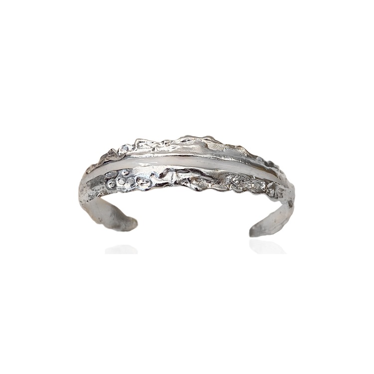Brambuta Enki Cuff - Beyaz-Gümüş
