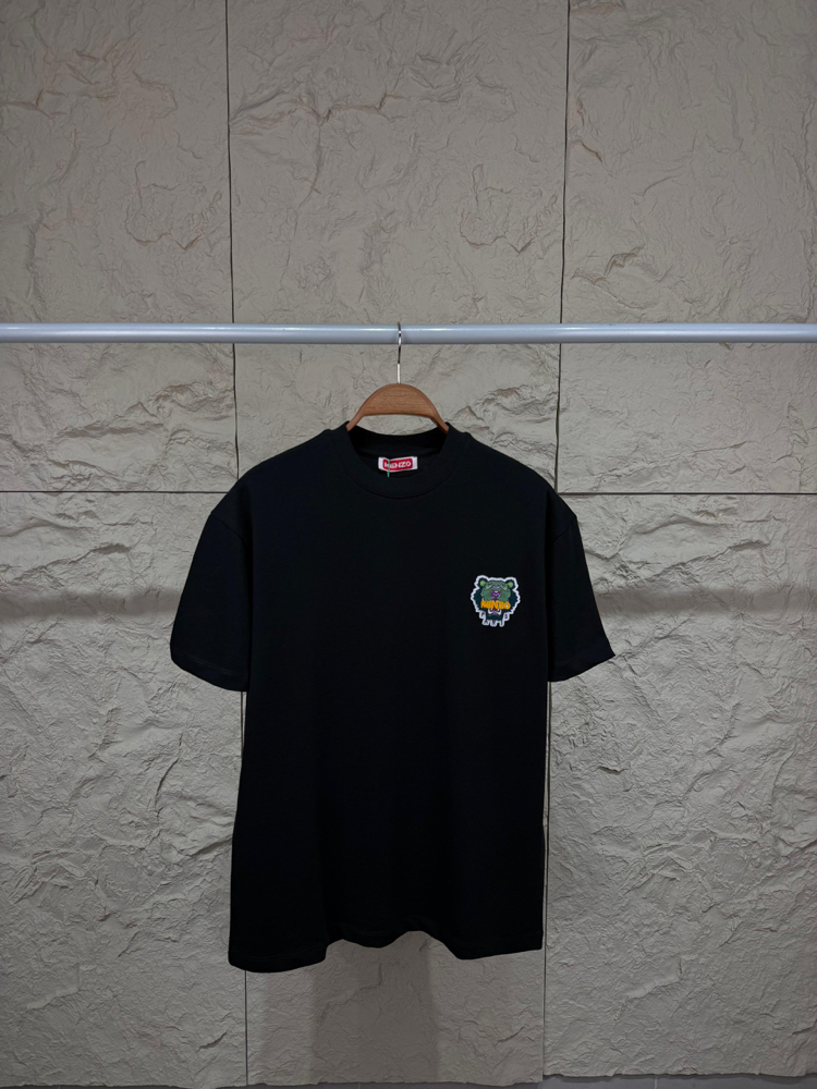 Kenzo Kadife Baskı Siyah T-Shirt