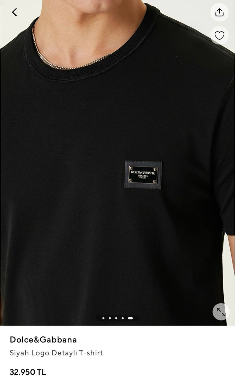 Dolce&Gabbana Siyah Metal Logo T-Shirt
