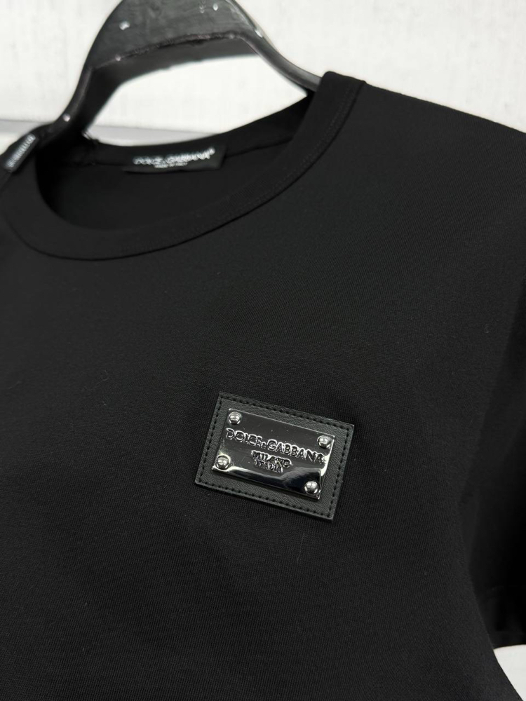 Dolce&Gabbana Siyah Metal Logo T-Shirt