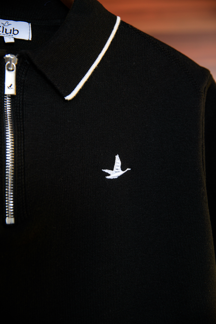 Bmn Club Siyah Half Zip Triko