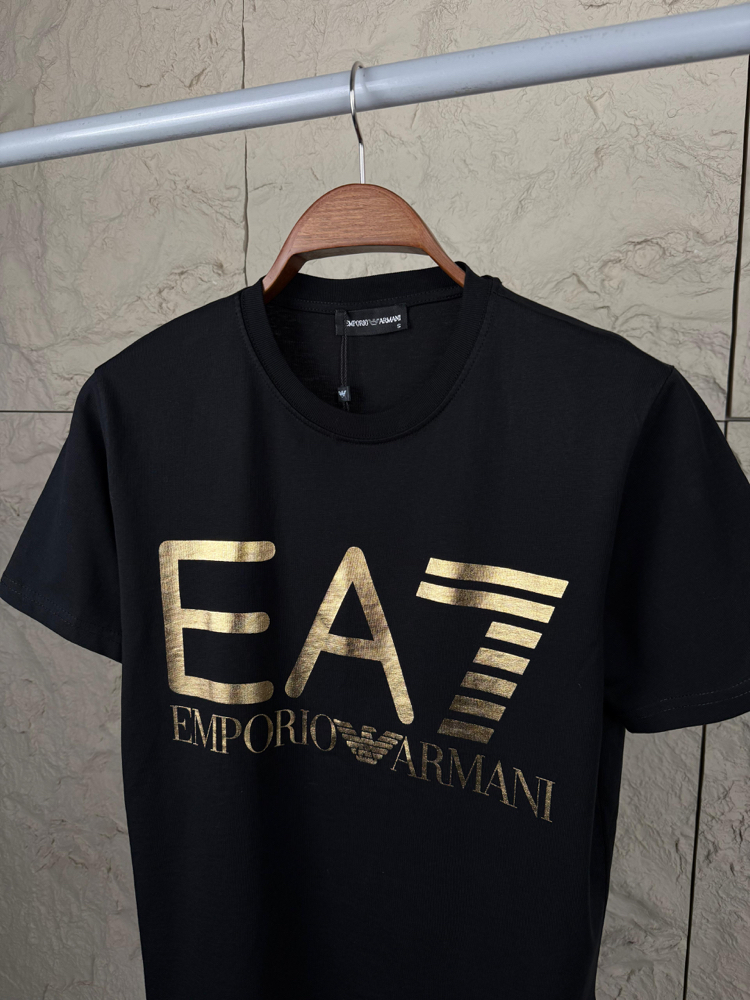 Emporio Armani Ea7 Baskılı Siyah T-Shirt