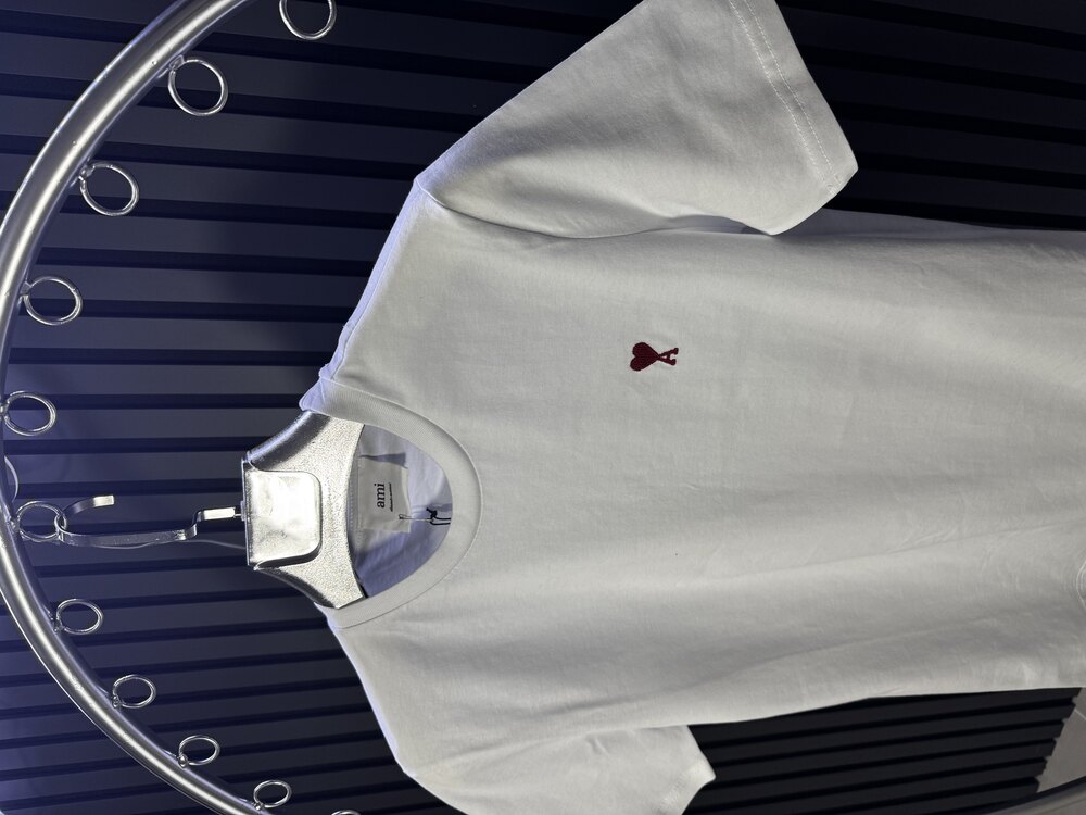 Ami Nakış Logolu Beyaz T-Shirt
