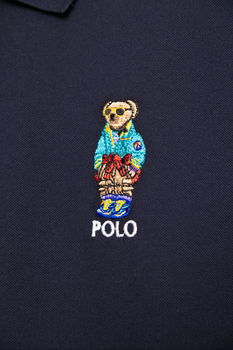 Ralph Laurn Ayıcık Nakışlı Lacivert Polo Yaka T-Shirt