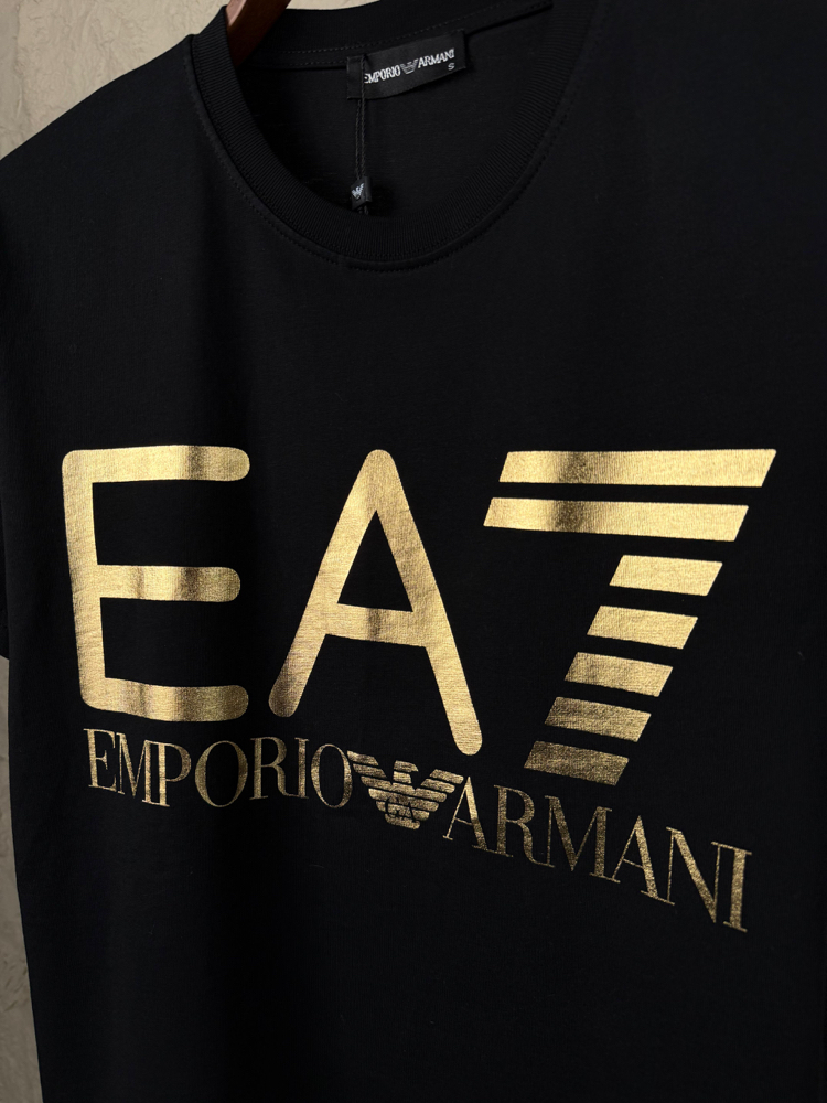 Emporio Armani Ea7 Baskılı Siyah T-Shirt