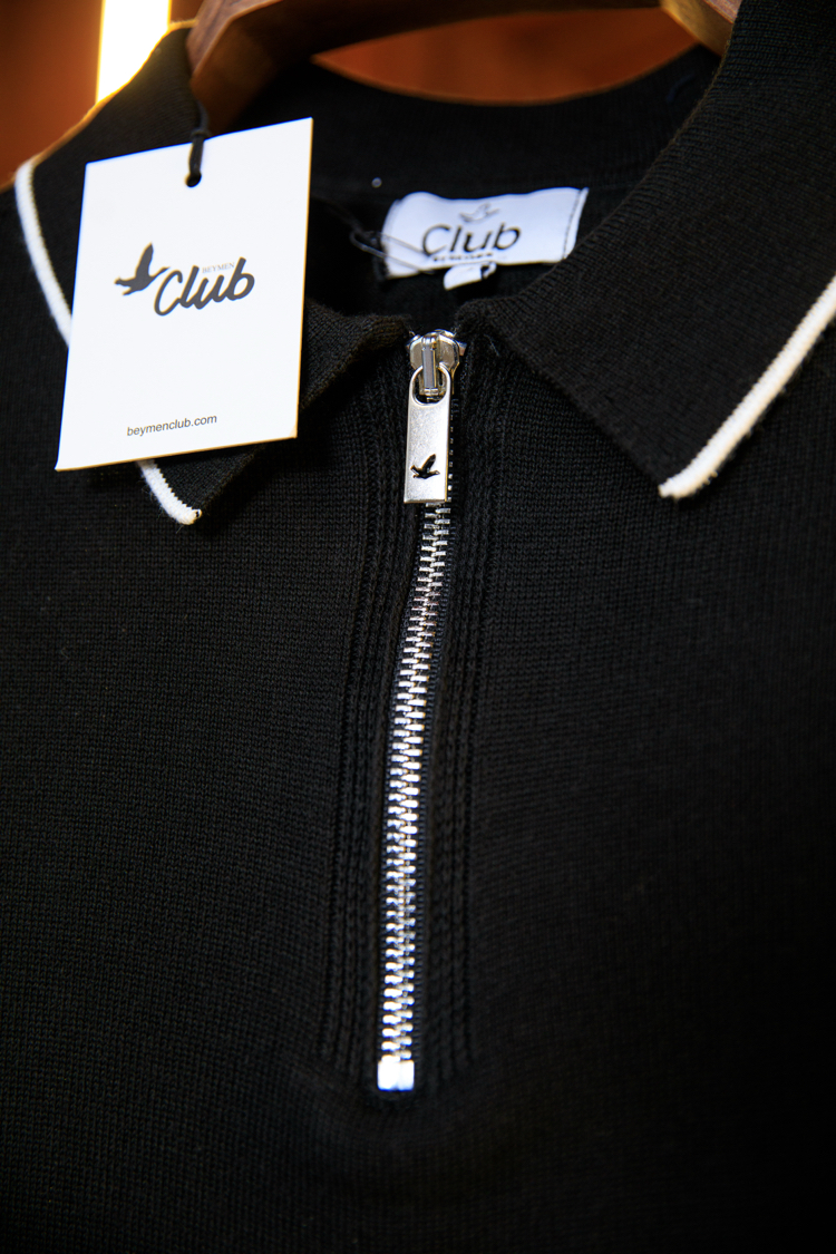Bmn Club Siyah Half Zip Triko