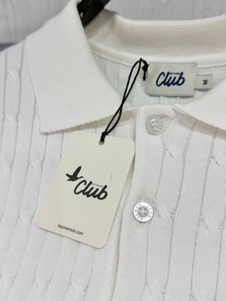 Bmn Club Beyaz Polo Yaka Triko