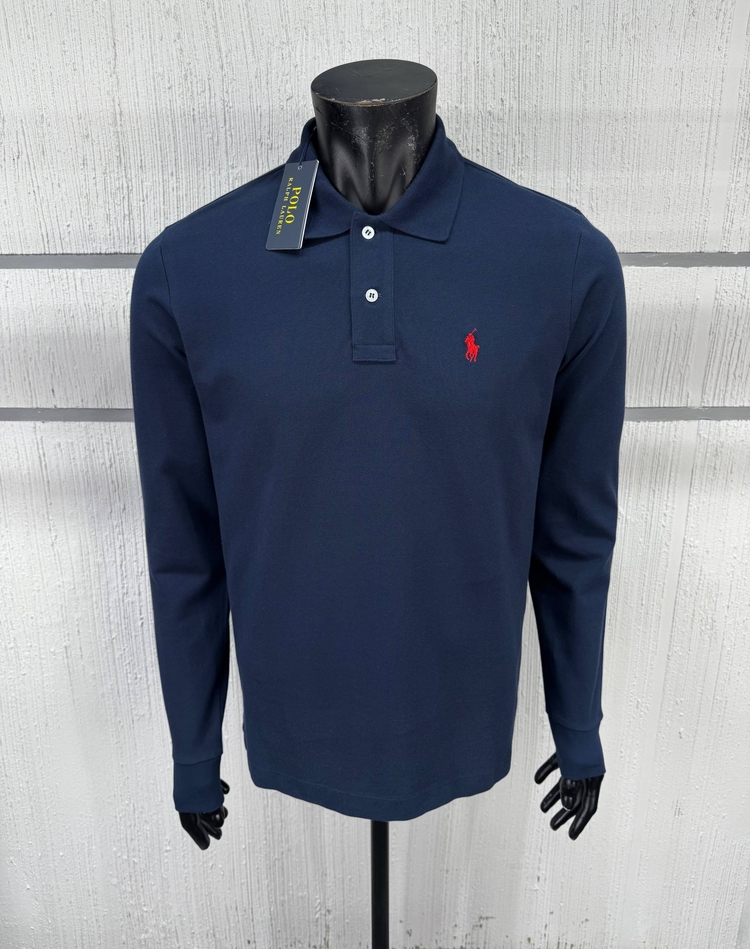 Ralph Laurn Uzun Kollu Lacivert Polo Yaka T-Shirt