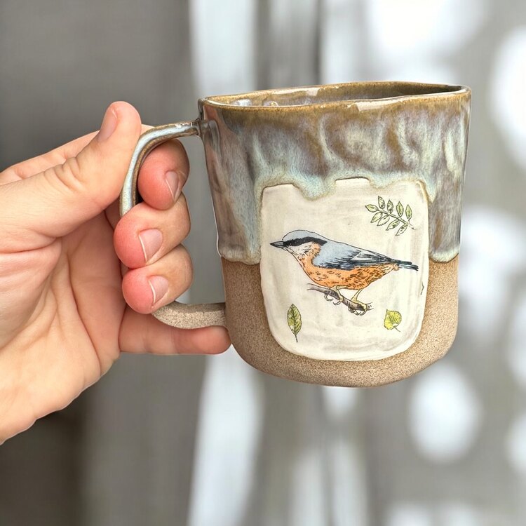 Kuşlu Stonware bardak