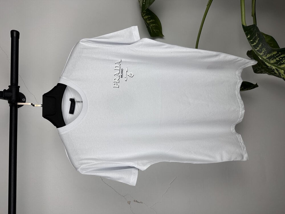 Prada logo unisex beyaz tişört