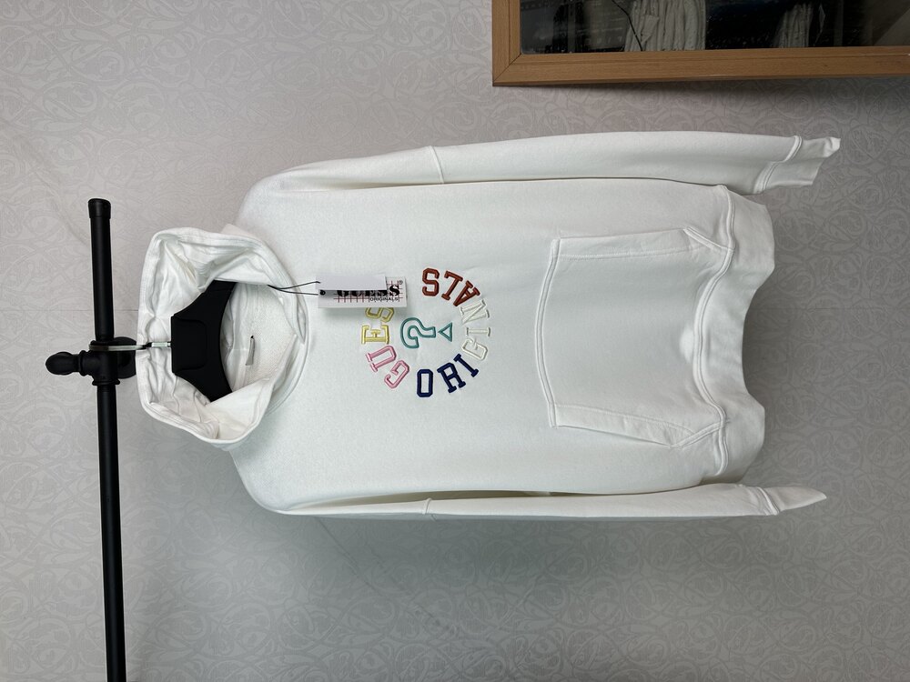 Marka-geniş kalıp-oversıze unisex beyaz hoodie
