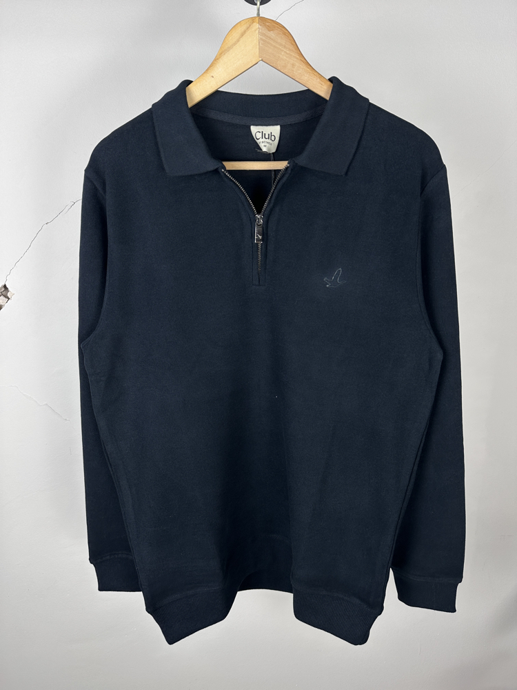 B. Marka selanik kumaş yarım fermuar laci sweatshirt