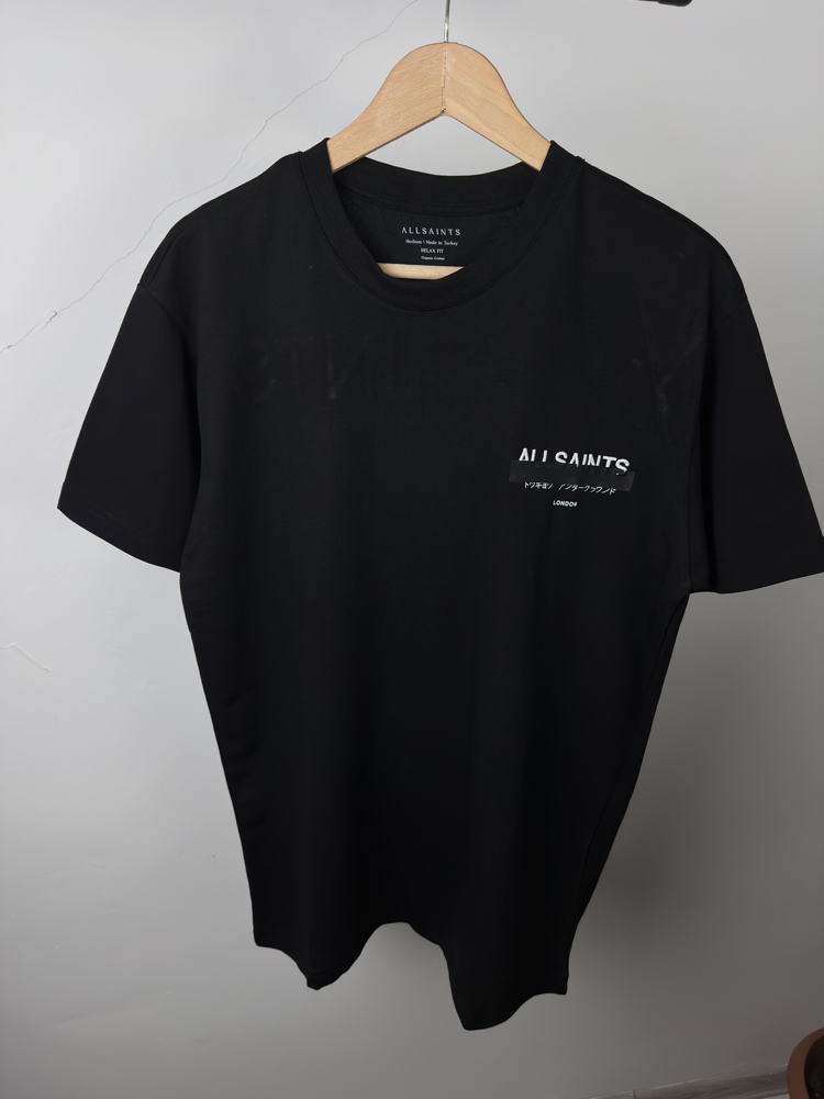 AllSaints siyah rahat kalıp tişört