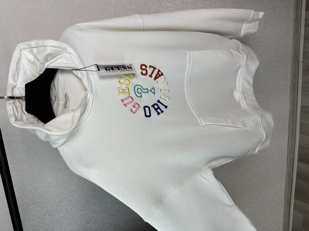 Marka-geniş kalıp-oversıze unisex beyaz hoodie