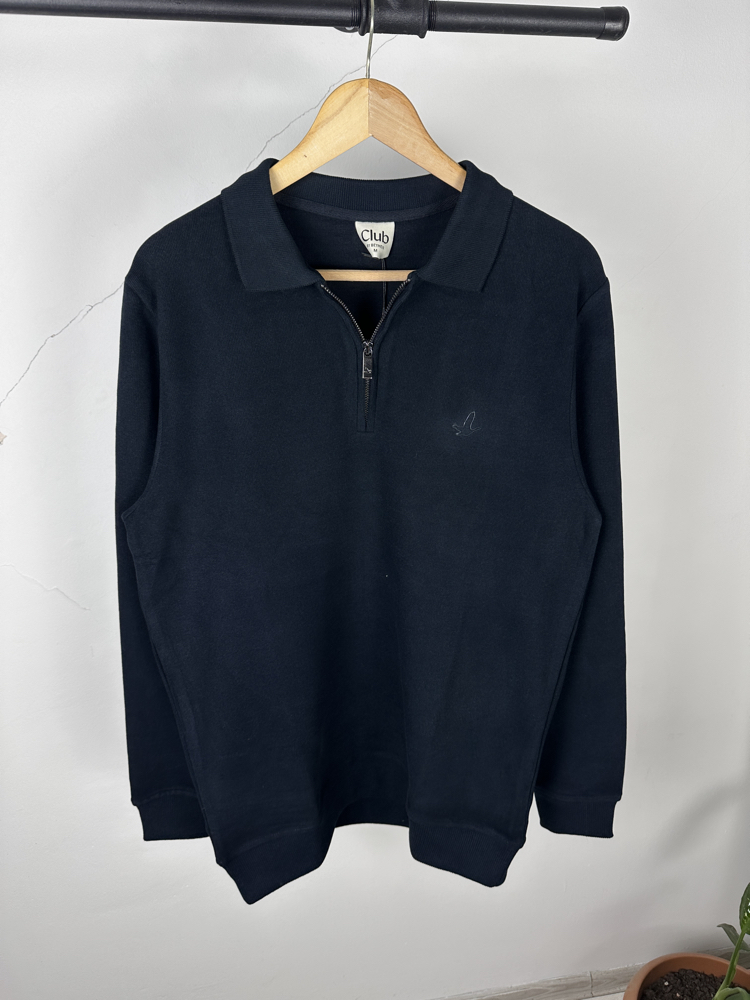 B. Marka selanik kumaş yarım fermuar laci sweatshirt