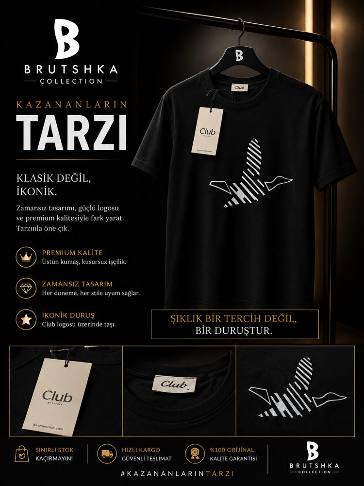 Beymen club büyük baskılı siyah tişört