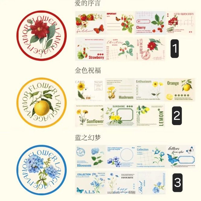 Vintage Botanical Washi Serisi