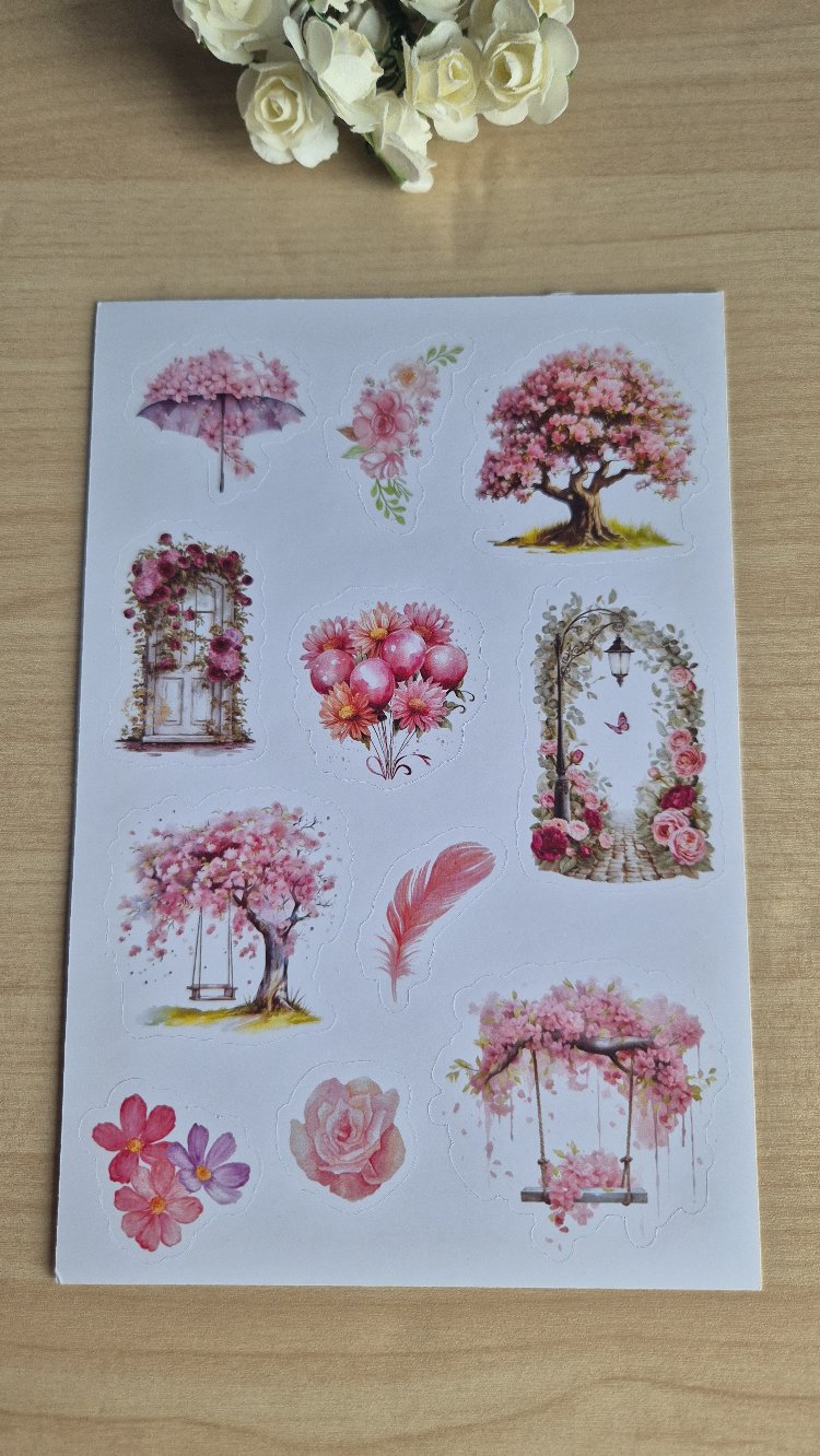 Pembe Sticker Sayfası