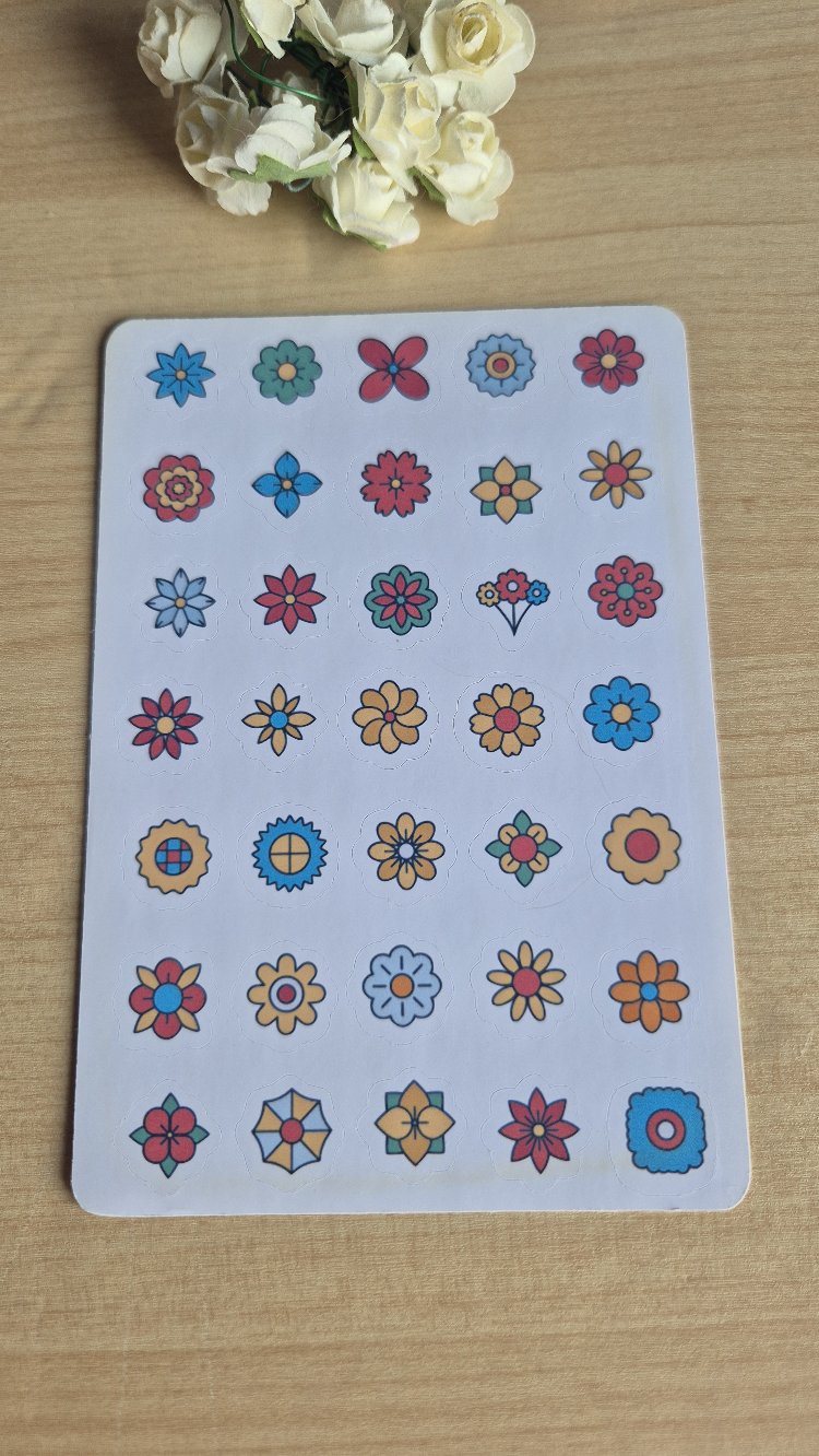 Minik Çiçekler Sticker Sayfası