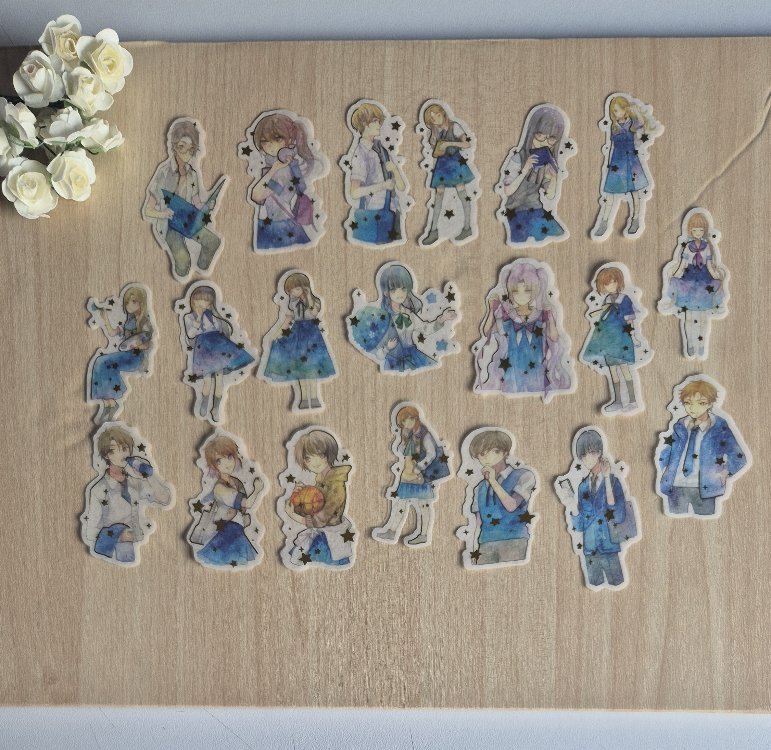 Mavi Anime Sticker Seti 