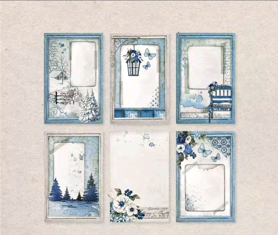 6 Sayfa Mavi Scrapbook