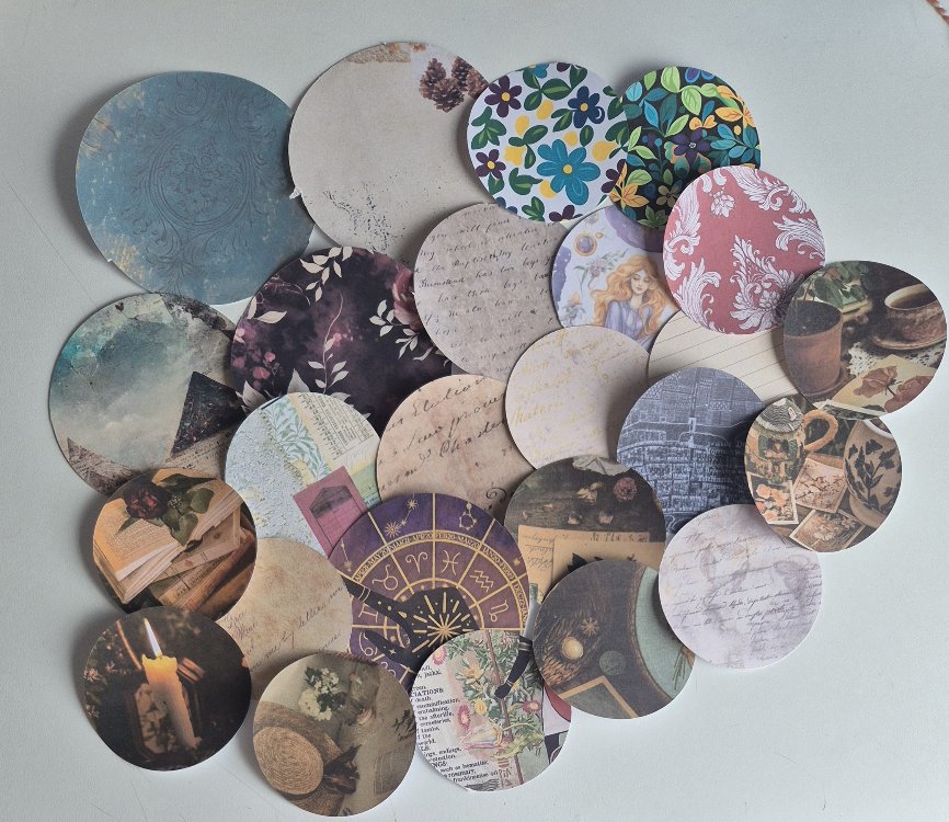 25 Adet Daire Scrapbook 