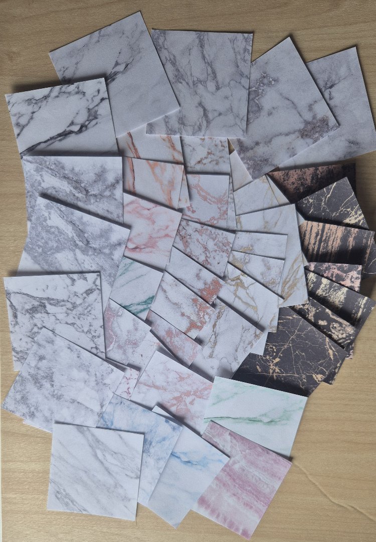 Mermer Desenli Scrapbook Seti