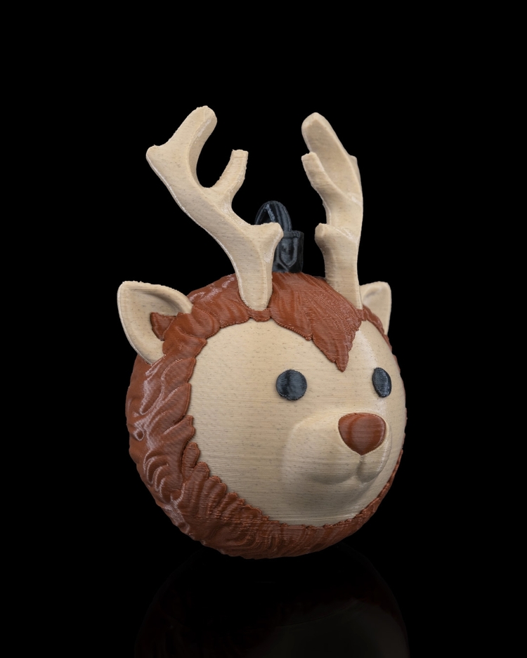 3D Baskı Geyik Yılbaşı Süsü | El Yapımı Yeni Yıl Ağacı Süsü | BUDISHA Design