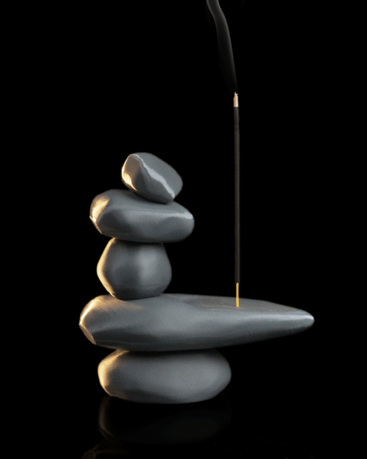 Zen Taşları Tasarımlı Tütsülük | Minimal Dekoratif Çubuk Tütsü Tutucu