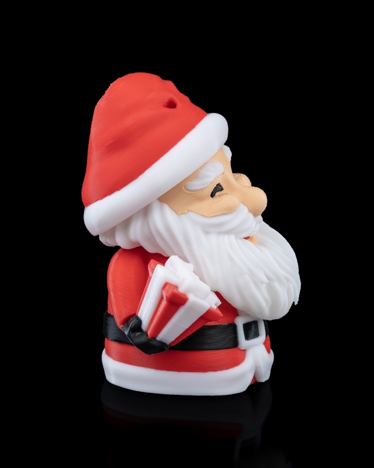 3D Baskı Noel Baba Yılbaşı Süsü | El Yapımı Hediye Tutan Figür
